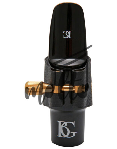 163-L12SR-SUPER-REVELATION-LIGATURE-HARD-RUBBER-MP-IN-USE-ALTO-SAX-(2) ABRAZADERA MARCA BG SAXOFÓN ALTO SUPER REVELATION L12SR