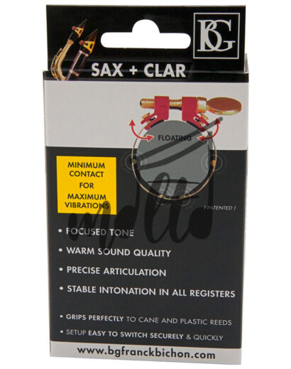 169-BOXES-LIGATURES-DUO--SAXOPHONE-(6) ABRAZADERA MARCA BG DUO SAXOFÓN ALTO ORO ROSA LD9