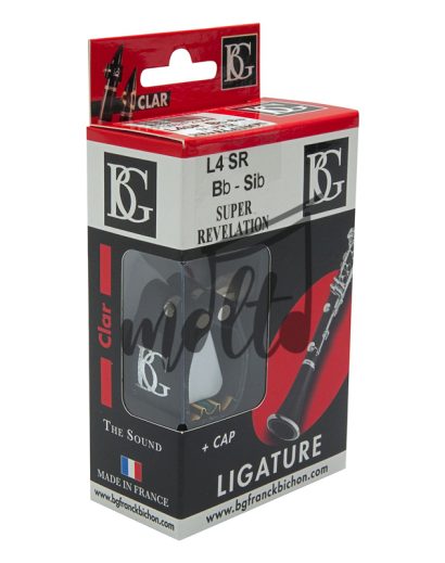BOXES-LIGATURES-SUPER-REVELATION-CLARINET-(2) ABRAZADERA MARCA BG CLARINETE REQUINTO (Eb) STANDAR L8